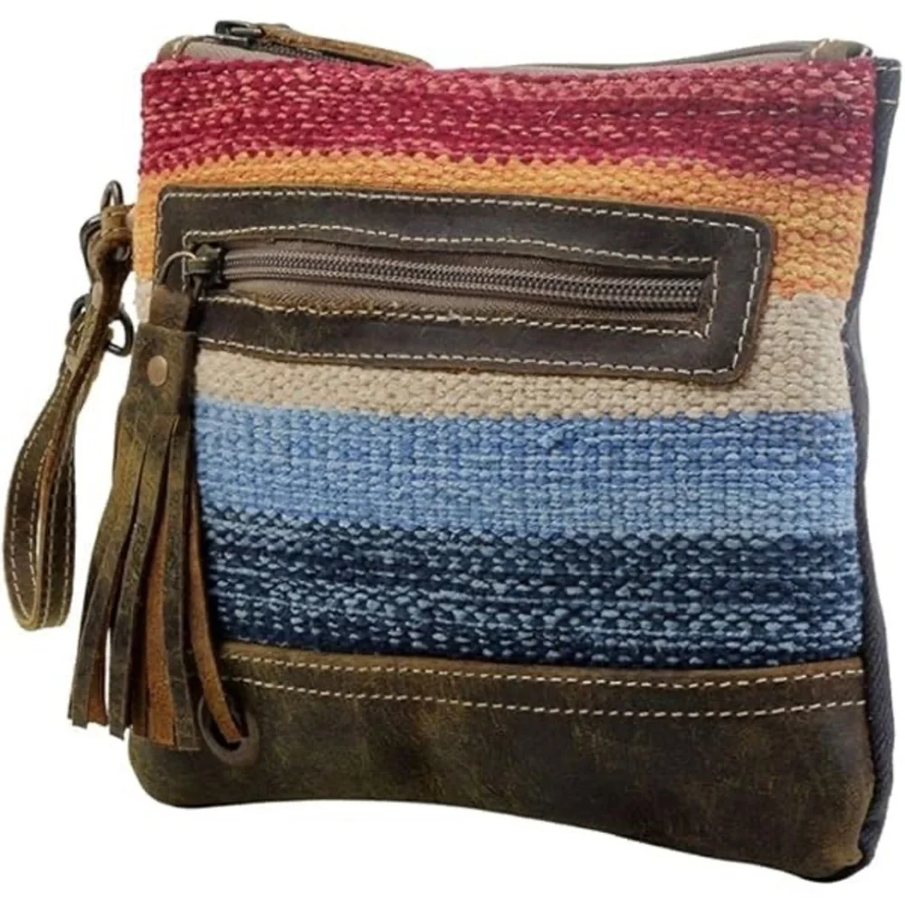 Myra Bag Striped Wristlet Zipper Pouch